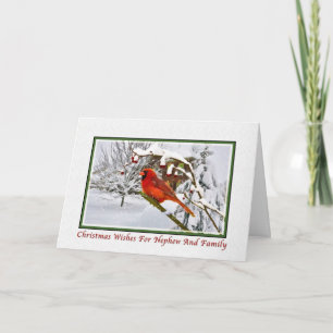 Cartes Pour Fêtes Annuelles Noël, Neige et famille, Oiseau cardinal, Neige