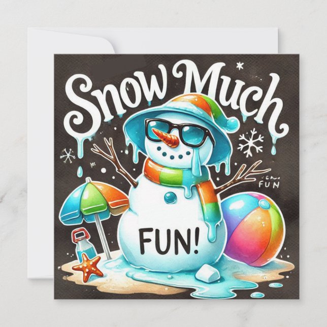 Cartes Pour Fêtes Annuelles Noël neige été neige beaucoup de plaisir (Devant)