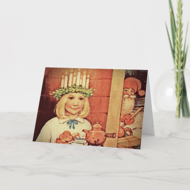 Cartes Pour Fêtes Annuelles Noël Nisse et Lucia Day Karin (Devant)