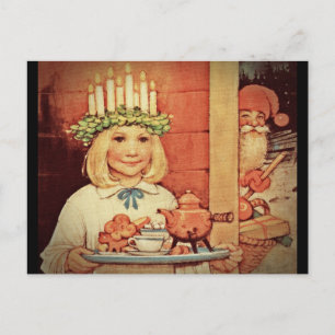 Cartes Pour Fêtes Annuelles Noël Nisse et Lucia Day Karin