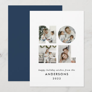 Cartes Pour Fêtes Annuelles Noel Noël bold moderne 4 photo simple Holiday
