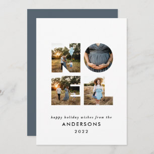 Cartes Pour Fêtes Annuelles Noel Noël bold moderne 4 photo simple Holiday