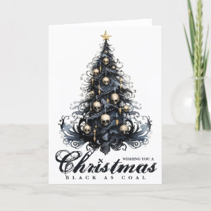 Cartes Pour Fêtes Annuelles Noël noir comme crâne de charbon Goth arbre de Noë