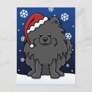 Cartes Pour Fêtes Annuelles Noël noir de Kawaii Poméranie