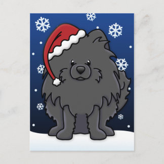 Cartes Pour Fêtes Annuelles Noël noir de Kawaii Poméranie
