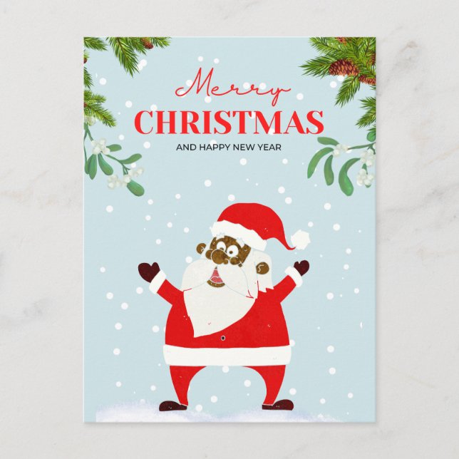 Cartes Pour Fêtes Annuelles Noël noir du Père Noël africain (Devant)