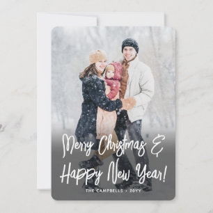 Cartes Pour Fêtes Annuelles Noël & Nouvel An Écriture Blanche Brosse 2 Photo