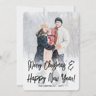 Cartes Pour Fêtes Annuelles Noël & Nouvel An Écriture Brosse Noire 2 Photo