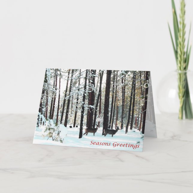 Cartes Pour Fêtes Annuelles Noël, Nouvel An, Fête - Cerf (Devant)