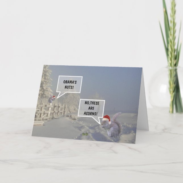 Cartes Pour Fêtes Annuelles Noël nuts d'Obama drôle (Devant)