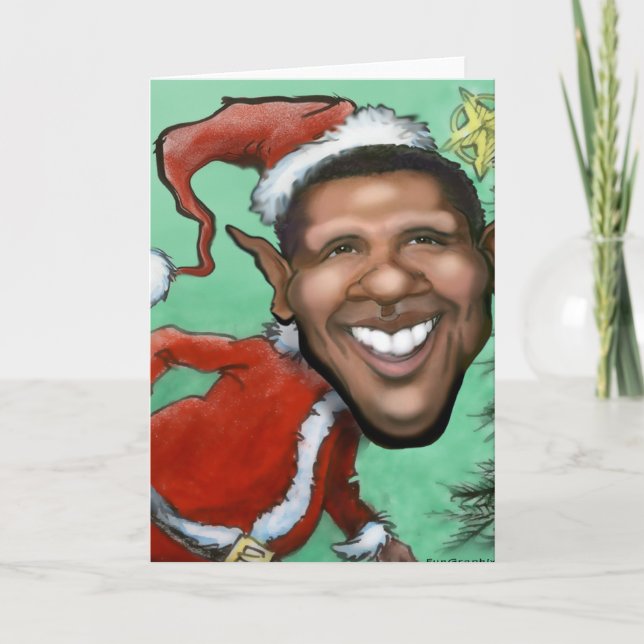 Cartes Pour Fêtes Annuelles Noël Obama (Devant)