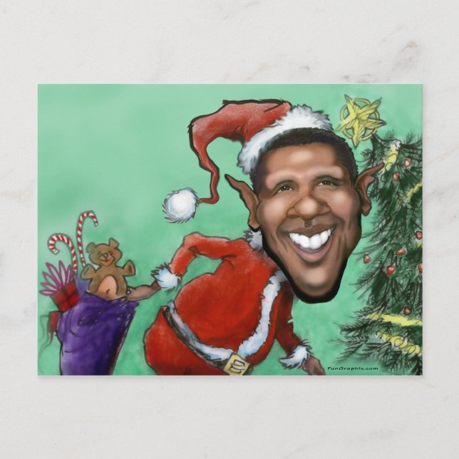 Cartes Pour Fêtes Annuelles Noël Obama (Devant)
