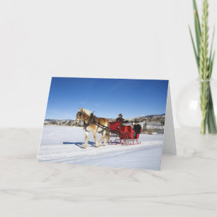 Cartes Pour Fêtes Annuelles Noël occidental - Cheval Sleigh de Noël