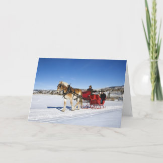 Cartes Pour Fêtes Annuelles Noël occidental - Cheval Sleigh de Noël