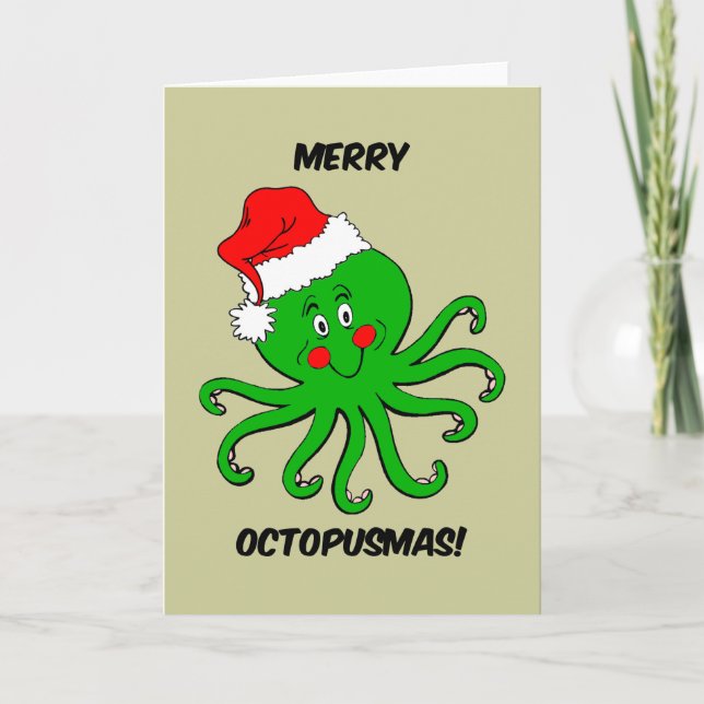 Cartes Pour Fêtes Annuelles Noël octopique (Devant)