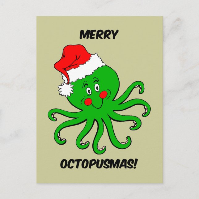 Cartes Pour Fêtes Annuelles Noël octopique (Devant)