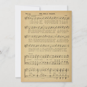 Cartes Pour Fêtes Annuelles Noël, Oh Holy Night Vintage Sheet Music,