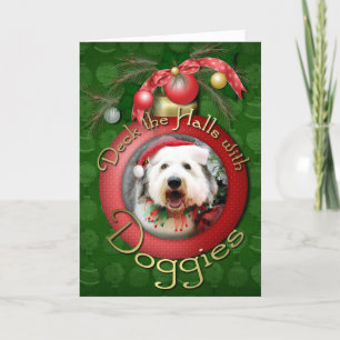 Cartes Pour Fêtes Annuelles Noël - Old English Sheepdog - Alphy