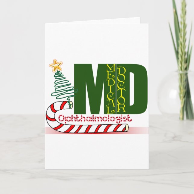 CARTES POUR FÊTES ANNUELLES NOËL OPHTHALMOLOGUE (Devant)