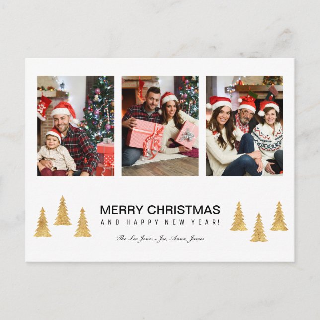 Cartes Pour Fêtes Annuelles Noël or (Devant)