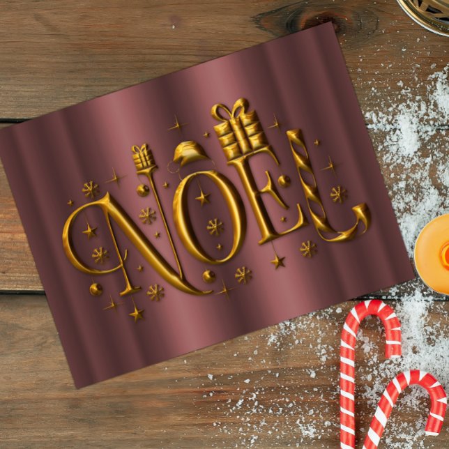 Cartes Pour Fêtes Annuelles Noël Or Rose Moderne de Noël (Créateur téléchargé)