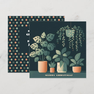 Cartes Pour Fêtes Annuelles Noël Orange Green Pots Plantes