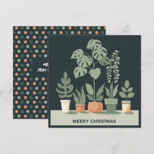 Cartes Pour Fêtes Annuelles Noël Orange Green Pots Plantes
