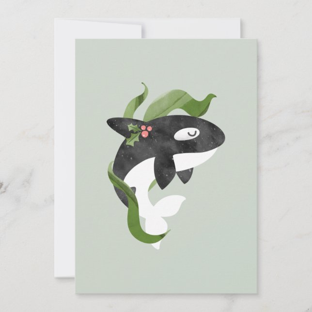Cartes Pour Fêtes Annuelles Noël Orca (Devant)