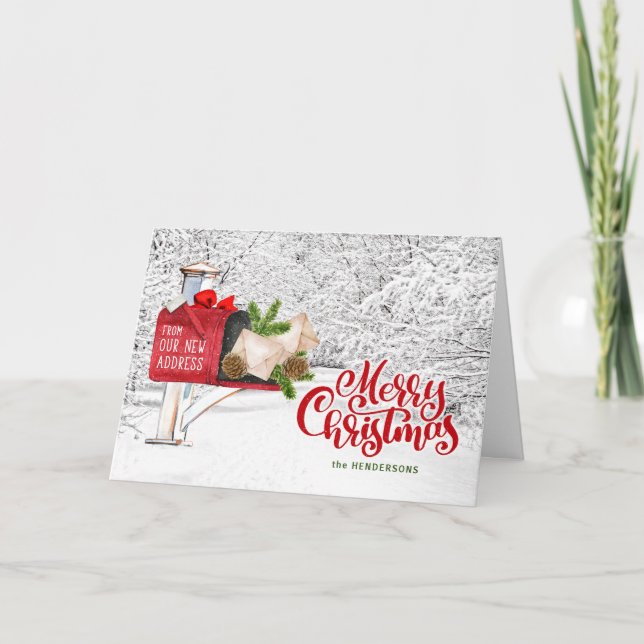 Cartes Pour Fêtes Annuelles Noël ordinaire de notre nouvelle adresse (Devant)