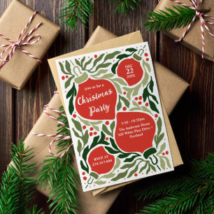 Cartes Pour Fêtes Annuelles Noël Ornements et Foliage Fête