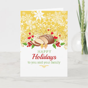 Cartes Pour Fêtes Annuelles Noël pain fait maison flocons de neige de vacances