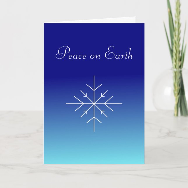 Cartes Pour Fêtes Annuelles Noël Paix sur Terre Feux de neige Bleu (Devant)