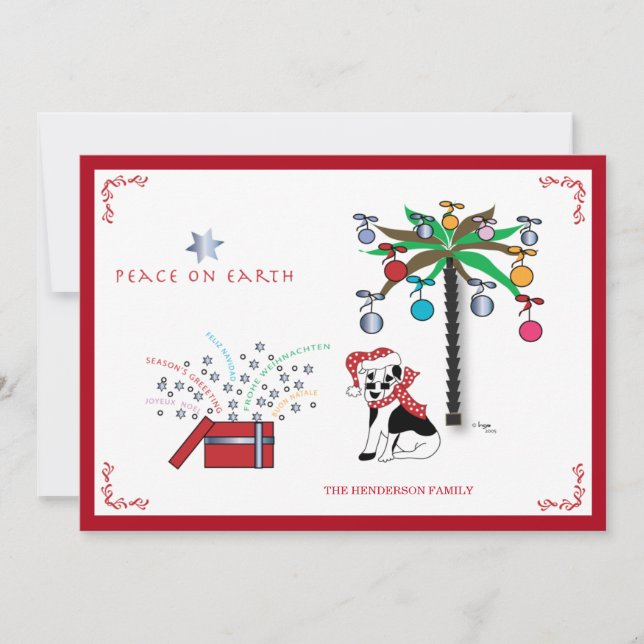 Cartes Pour Fêtes Annuelles Noël Paix sur Terre - Vacances multilingues (Devant)