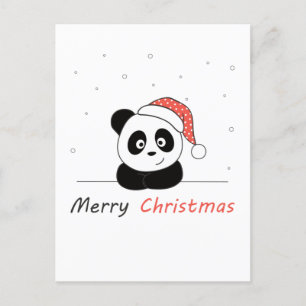 Cartes Pour Fêtes Annuelles Noël Panda Neige Animaux d'hiver Pandas