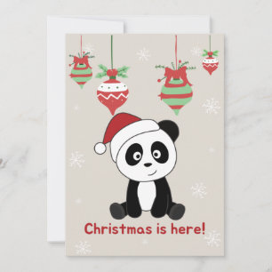 Cartes Pour Fêtes Annuelles Noël Panda Neige Animaux d'hiver Pandas Fêtes