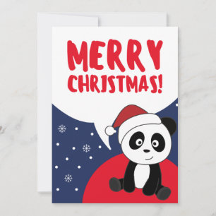 Cartes Pour Fêtes Annuelles Noël Panda Neige Animaux d'hiver Pandas Fêtes