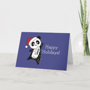 Cartes Pour Fêtes Annuelles Noël Panda Neige Animaux Hiver Pandas Fêtes