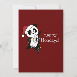 Cartes Pour Fêtes Annuelles Noël Panda Neige Animaux Hiver Pandas Fêtes