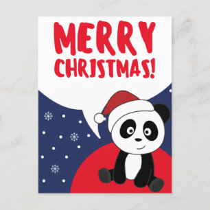 Cartes Pour Fêtes Annuelles Noël Panda Neige Animaux Hiver Pandas Fêtes