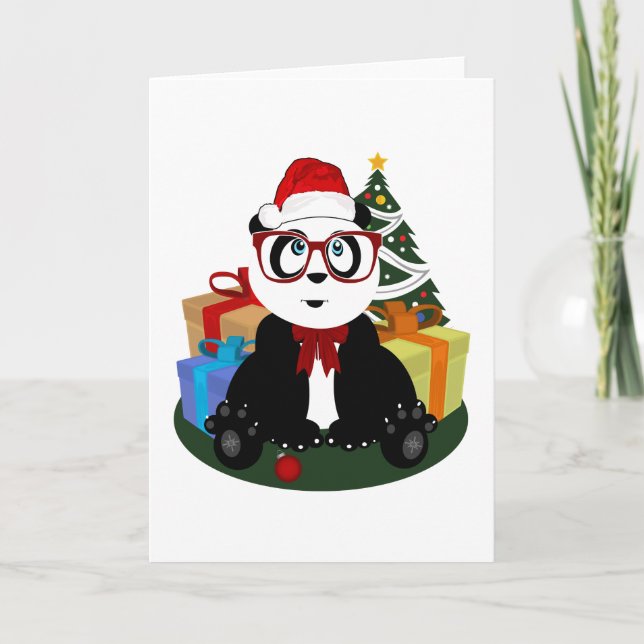 Cartes Pour Fêtes Annuelles Noël - Panda Nerd (Devant)