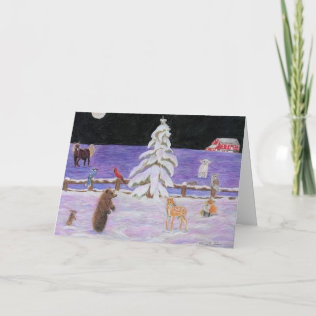 Cartes Pour Fêtes Annuelles Noël par l'artiste autiste Marci Deutsch (Devant)