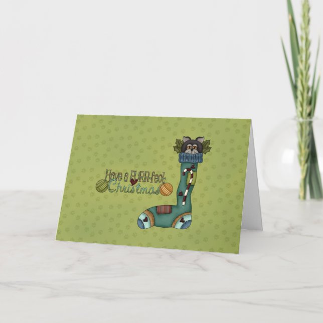 Cartes Pour Fêtes Annuelles Noël parfait - Chat (Devant)