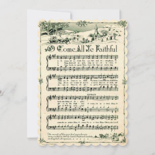 Cartes Pour Fêtes Annuelles Noël, Partition Musicale Vintage Personnalisée