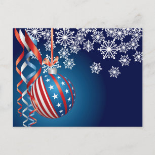 Cartes Pour Fêtes Annuelles Noël patriotique bleu