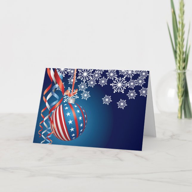 Cartes Pour Fêtes Annuelles Noël patriotique bleu (Devant)