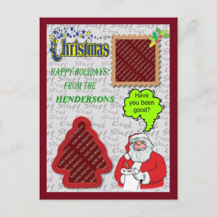 Cartes Pour Fêtes Annuelles Noël Père Noël & Arbre Ajouter Photos