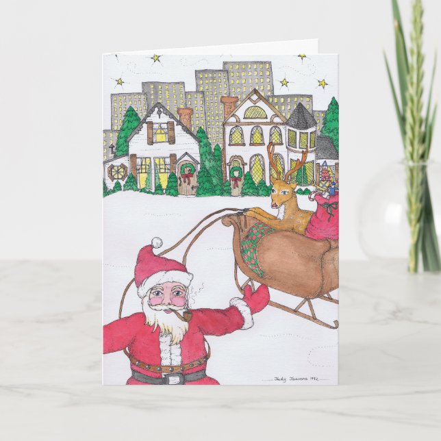 Cartes Pour Fêtes Annuelles NOËL - Père Noël City (Devant)