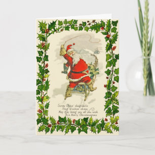 Cartes Pour Fêtes Annuelles Noël Père Noël de Cru-Conception et ses chiens de