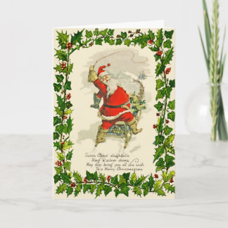 Cartes Pour Fêtes Annuelles Noël Père Noël de Cru-Conception et ses chiens de