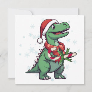 Cartes Pour Fêtes Annuelles Noël Père Noël Dinosaur avec Sucre de canne